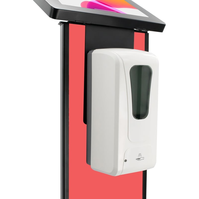 CTA Digital Premium Locking Floor Stand Kiosk with Graphic Card Slot and Automatic Soap Dispenser (Black) - Thumbnail 2