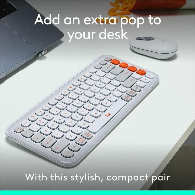 POP ICON COMBO KEYBOARD MOUSE OFF-WHITE ORANGE - Thumbnail 2