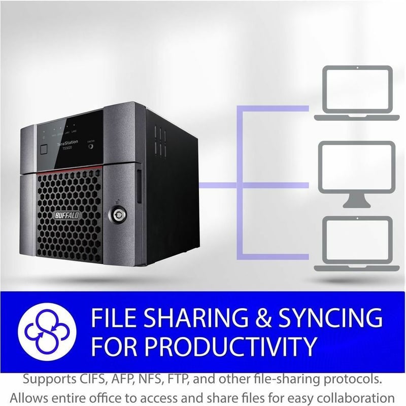 BUFFALO TeraStation 3220DN 2-Bay Desktop NAS 16TB (2x8TB) with HDD NAS Hard Drives Included 2.5GBE / Computer Network Attached Storage / Private Cloud / NAS Storage/ Network Storage / File Server