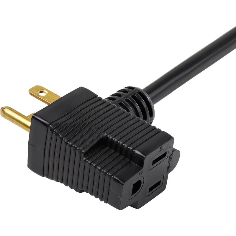 StarTech.com 3ft (1m) Piggyback Power Extension Cord, NEMA 5-15P to 2x NEMA 5-15R Cable, 16 AWG, 125V/15A, Outlet Saver Cord, UL Certified - Thumbnail 3