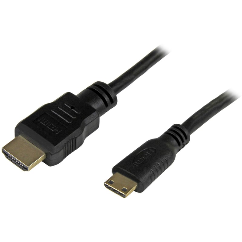 StarTech.com 1ft Mini HDMI to HDMI Cable with Ethernet, 4K 30Hz High Speed Mini HDMI 1.4 (Type-C) Device to HDMI Adapter Cable/Cord, M/M - Thumbnail 1