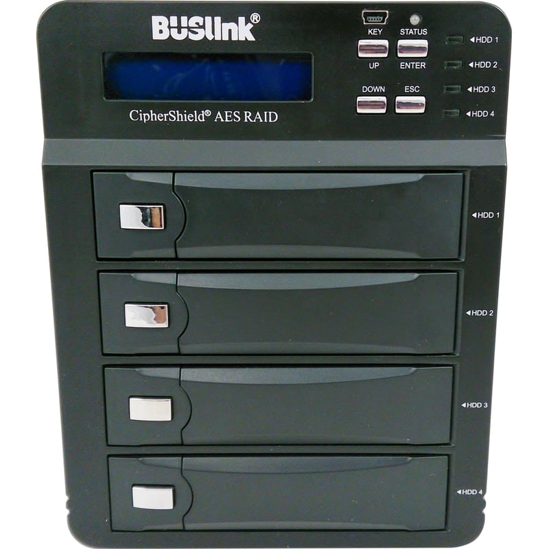 48TB 4-BAY RAID FIPS 140-2 256-BIT AES HARDWARE ENCRYPTED USB 3.0/ESATA CIPHERSH - Thumbnail 1