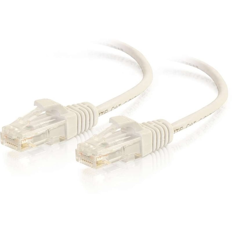C2G 1ft Cat6 Snagless Unshielded (UTP) Slim Ethernet Patch Cable - White - Thumbnail 1