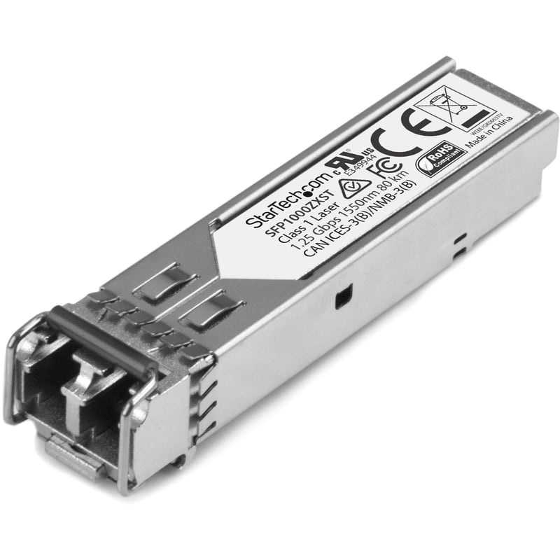 StarTech.com MSA Uncoded SFP Module - 1000BASE-ZX - 1GE Gigabit Ethernet SFP 1GbE Single Mode Fiber (SMF) Optic Transceiver - 70km DDM - Thumbnail 1