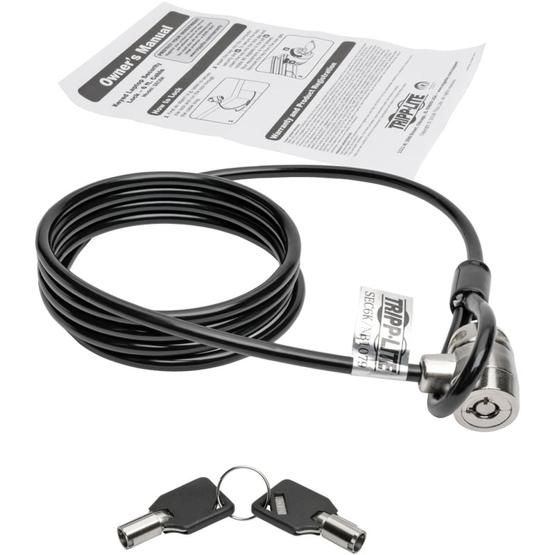 Tripp Lite by Eaton Security Lock for Laptops and Peripherals Keyed 6 ft. (1.83 m) Cable - Thumbnail 4