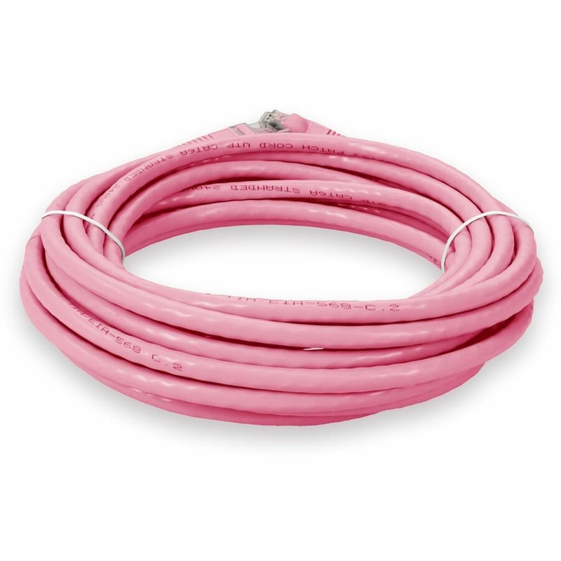 AddOn 50ft Pink CAT 6A PVC Ethernet Cable Snagless Bubble Boot RJ-45 M/M - Thumbnail 4