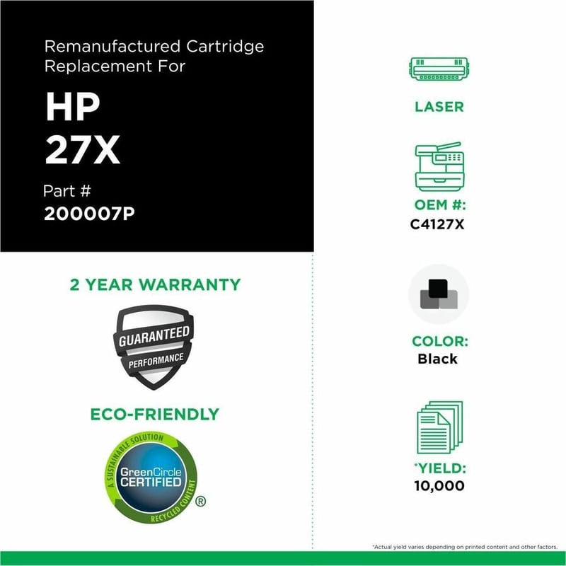 Clover Imaging Remanufactured High Yield Toner Cartridge for HP 27X (C4127X) - Thumbnail 3