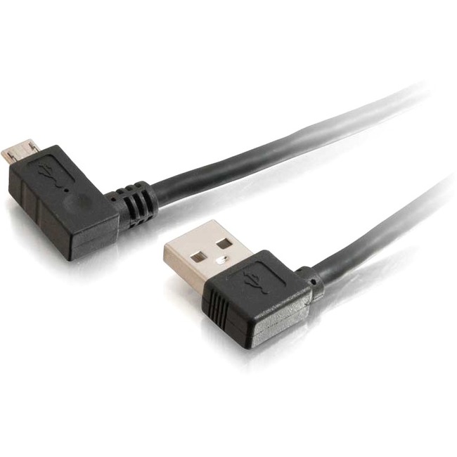 C2G 2m USB A to Micro-USB B Cable with Right Angeled Connectors-USB 2.0 6ft - Thumbnail 1