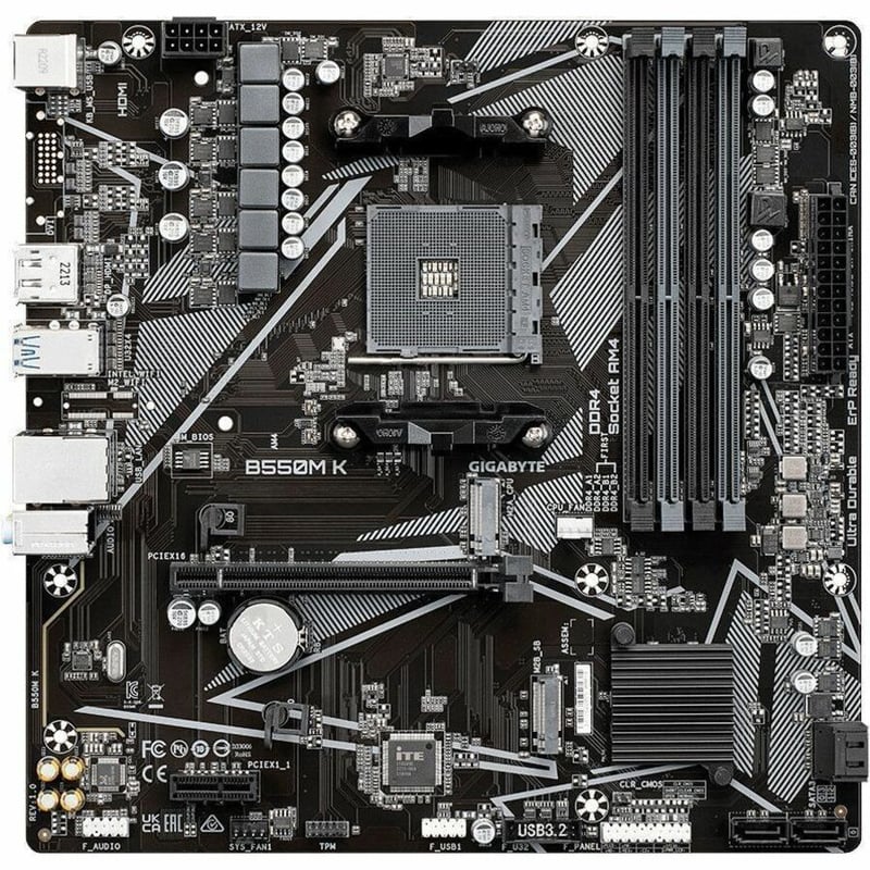 Gigabyte Ultra Durable B550M K Desktop Motherboard - AMD B550 Chipset - Socket AM4 - Micro ATX - Thumbnail 2