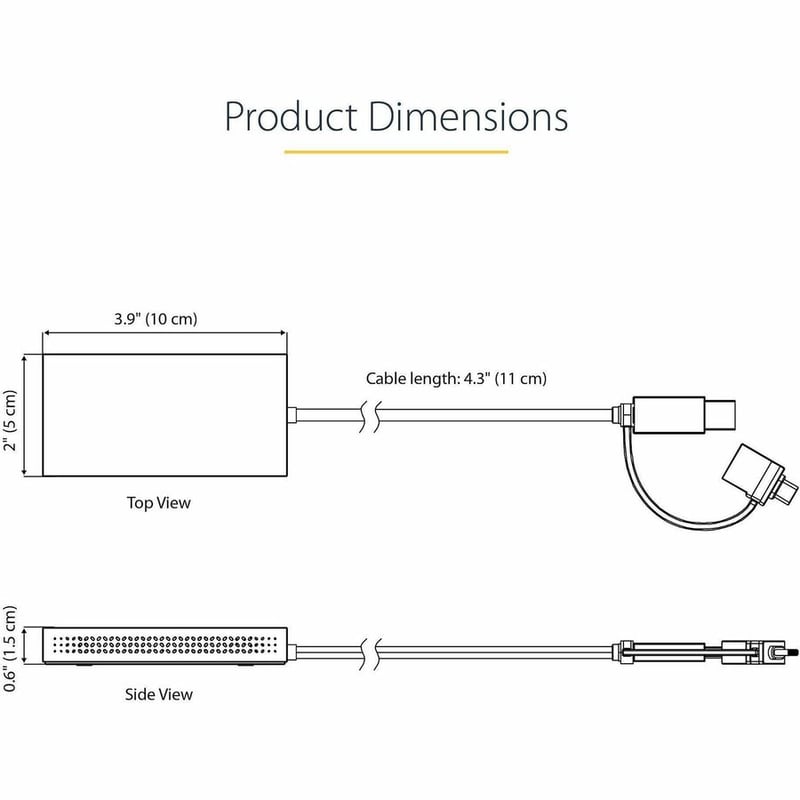 StarTech.com USB to Dual HDMI Adapter, USB A/C to 2x HDMI Displays (1x 4K30, 1x 1080p), USB 3.0 to HDMI Converter, 4in/11cm Cable, Win/Mac - Thumbnail 5