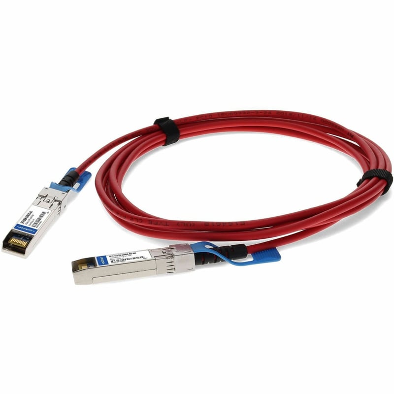 AddOn Cisco SFP-H10GB-CU4M Compatible TAA Compliant 10GBase-CU SFP+ to SFP+ Direct Attach Cable Red (Passive Twinax, 4m) - Thumbnail 1