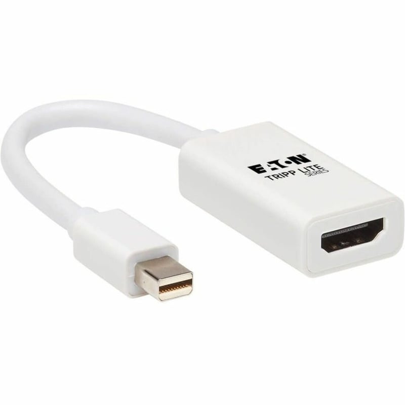 Tripp Lite by Eaton Mini DisplayPort to HDMI Active Adapter Video Converter (M/F) - 4K 60 Hz HDR DP 1.2 White 6 in. - Thumbnail 1