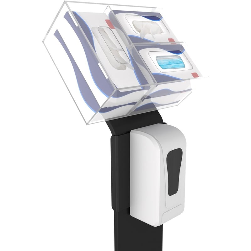 CTA Digital Premium Locking Sanitizing Station Stand (Black) - Thumbnail 3