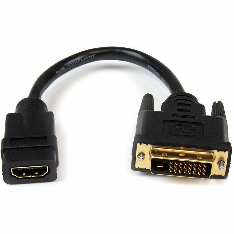 StarTech.com 8in HDMI to DVI-D Video Cable Adapter - HDMI Female to DVI Male - Thumbnail 1