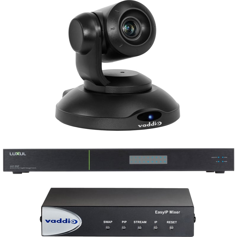 Vaddio EasyIP 10 Video Conferencing Mixer Kit with IP PTZ Camera - Black - Thumbnail 1