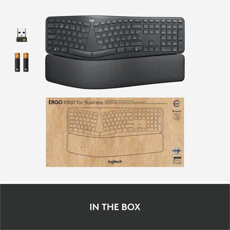 Logitech Ergo K860 for Business (Graphite) - Brown Box