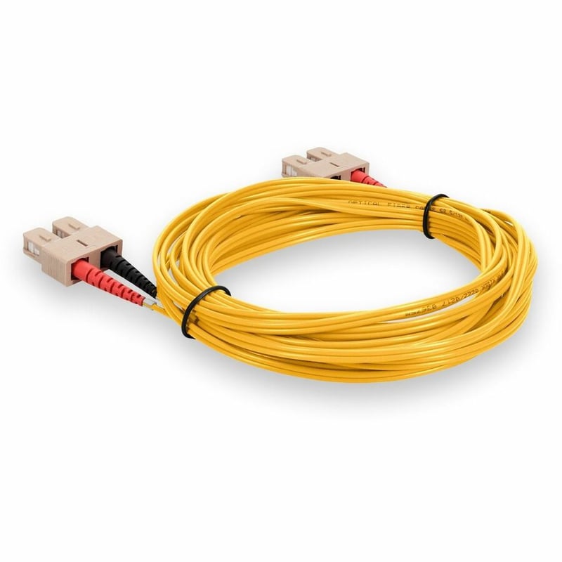 AddOn 10m SC to SC Yellow OM1 Duplex OFNR (Riser-Rated) MMF Fiber Patch Cable - Thumbnail 3