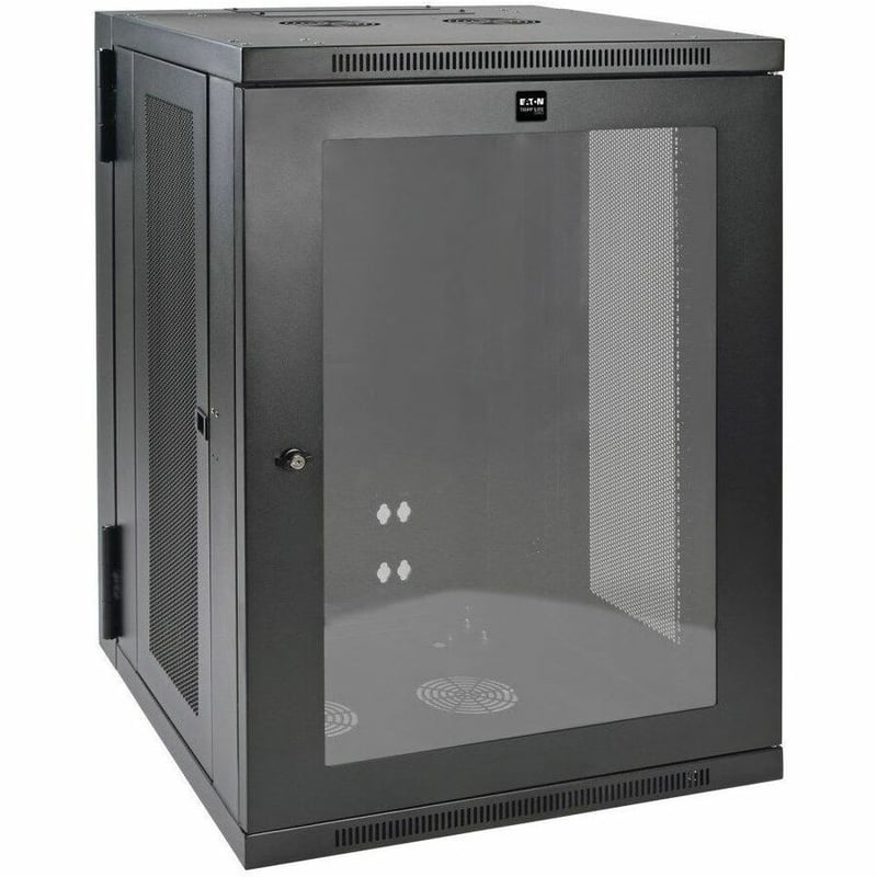 Tripp Lite by Eaton SmartRack 18U Low-Profile Switch-Depth Wall-Mount Half-Height Rack Enclosure Clear Acrylic Window Hinged Back - Thumbnail 1