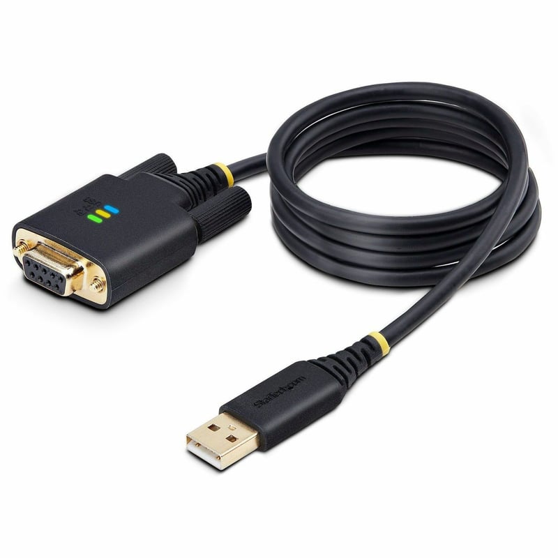 StarTech.com 3ft (1m) USB to Null Modem Serial Adapter Cable, COM Retention, FTDI, RS232, Changeable DB9 Screws/Nuts, Windows/macOS/Linux - Thumbnail 1