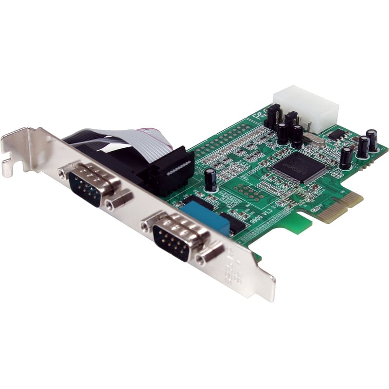 StarTech.com 2-port PCI Express RS232 Serial Adapter Card - PCIe to Dual Serial DB9 RS-232 Controller - 16550 UART - Windows and Linux - Thumbnail 1