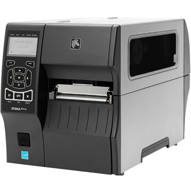 Zebra ZT410 Desktop Direct Thermal/Thermal Transfer Printer - Monochrome - Label Print - Fast Ethernet - USB - Serial - Bluetooth - US - Thumbnail 1