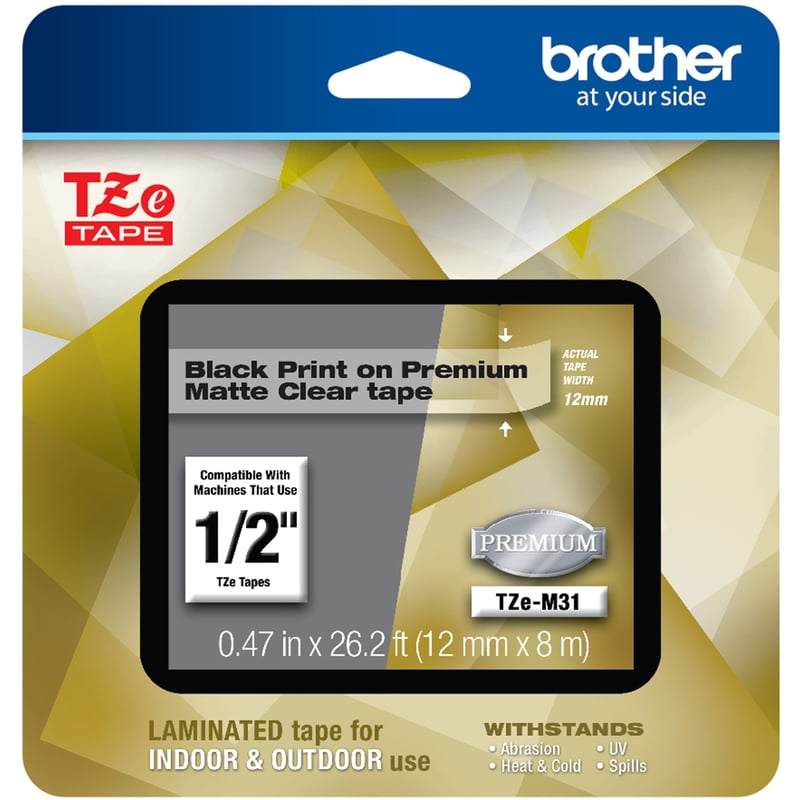 Brother TZe Premium Matte Laminated Tape - 12mm - Thumbnail 1