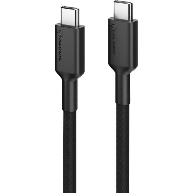 ALOGIC Elements PRO USB-C to USB-C cable - Male to Male - 1m - USB 2.0 - 5A - 480Mbps - Black - Thumbnail 1