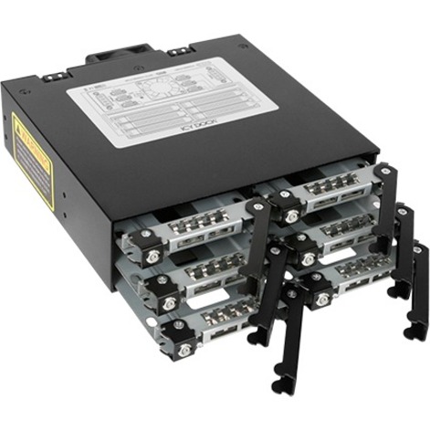 Icy Dock ToughArmor MB996SK-6SB Drive Enclosure for 5.25" - Serial ATA/600 Host Interface Internal - Black - Thumbnail 5