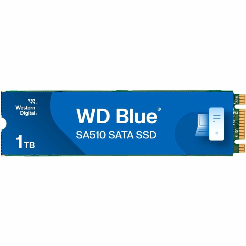 WD Blue SA510 WDS100T3B0B 1 TB Solid State Drive - M.2 2280 Internal - SATA (SATA/600) - Thumbnail 1