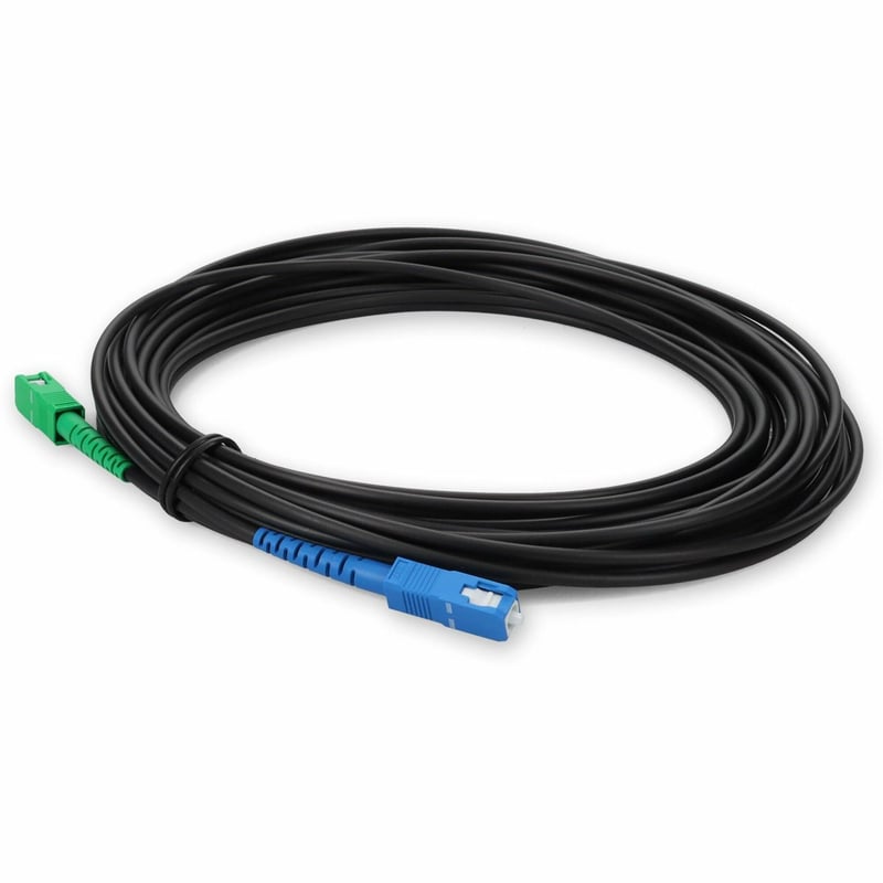 AddOn 15m ASC to SC Black OS2 Simplex OFNR (Riser-Rated) SMF Fiber Outdoor Patch Cable - Thumbnail 1