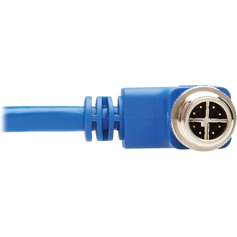 Eaton Tripp Lite Series M12 X-Code Cat6 1G UTP CMR-LP Ethernet Cable (Right-Angle M/M), IP68, PoE, Blue, 10 m (32.8 ft.) - Thumbnail 2