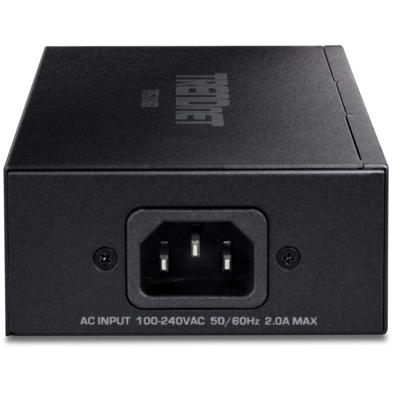 TRENDnet 10G PoE++ Injector, Supplies PoE (15.4W), PoE+ (30W), or PoE++ (90W), Converts a Non-PoE Port To A PoE ++ 10G port, Metal Housing, Black, TPE-319GI - Thumbnail 3