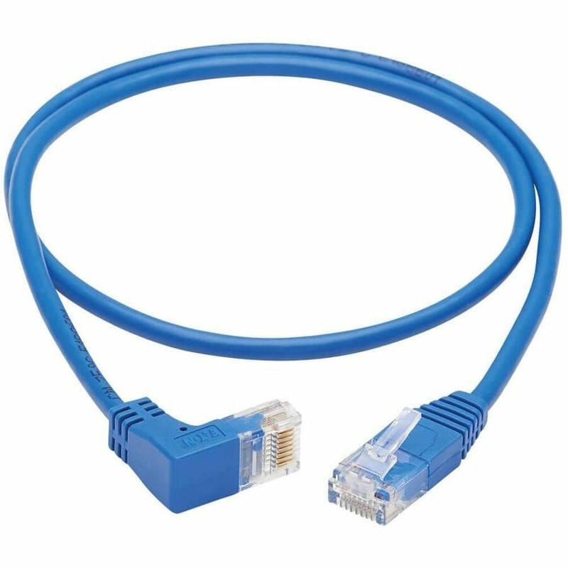 Tripp Lite by Eaton Down-Angle Cat6 Gigabit Molded Slim UTP Ethernet Cable (RJ45 Right-Angle Down M to RJ45 M) Blue 3 ft. (0.91 m) - Thumbnail 2