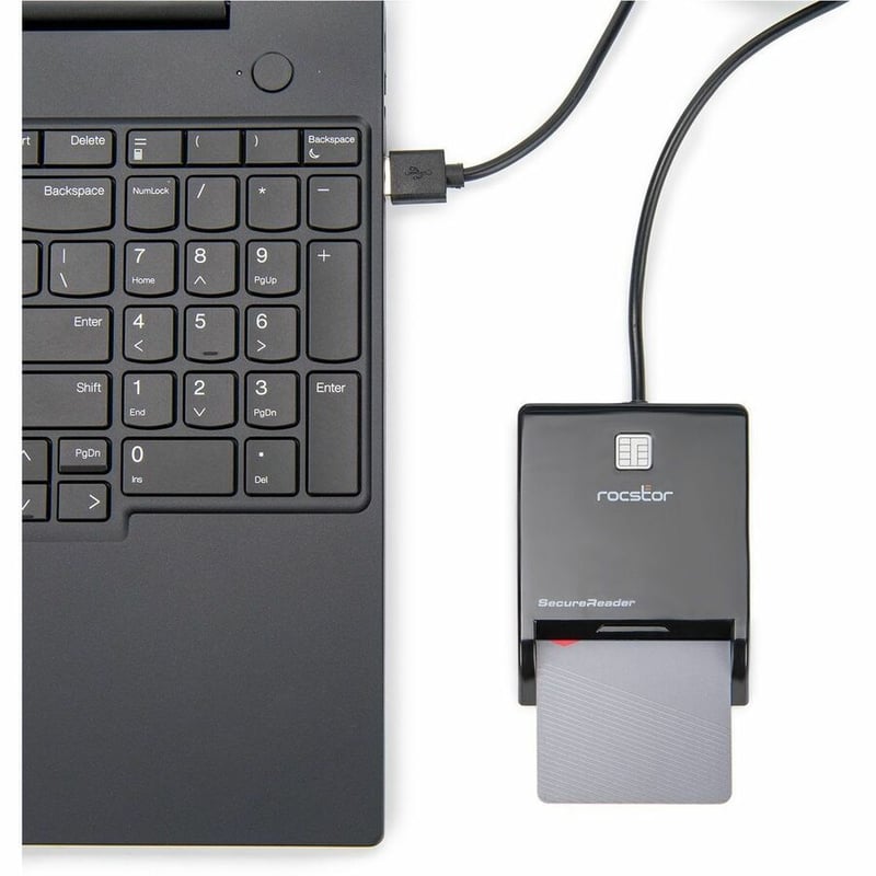 USB SMART CARD READER BUS POWERED - BLACK - TAA COMPLIANT - Thumbnail 2