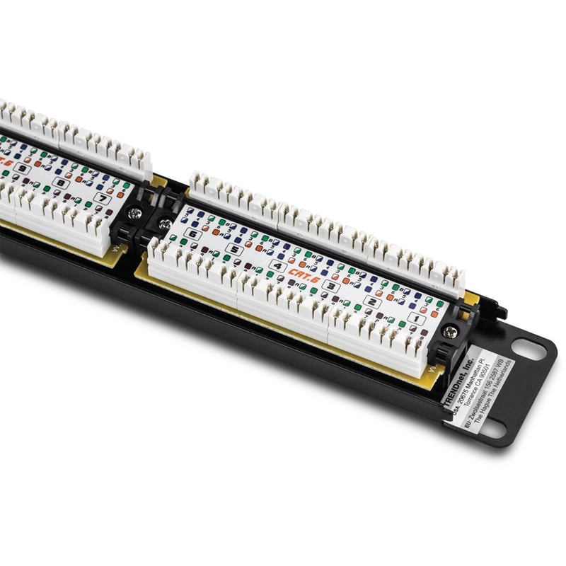 TRENDnet 24-Port Cat6 Unshielded Patch Panel, Wallmount or Rackmount, Compatible with Cat3,4,5,5e,6 Cabling, For Ethernet, Fast Ethernet, Gigabit Applications, Black, TC-P24C6 - Thumbnail 5