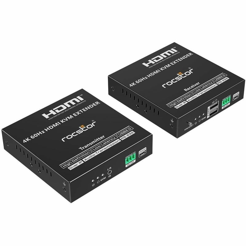 ROCSTOR TRUEREACH TR20 HDMI KVM EXTENDER OVER ETHERNET - Thumbnail 1