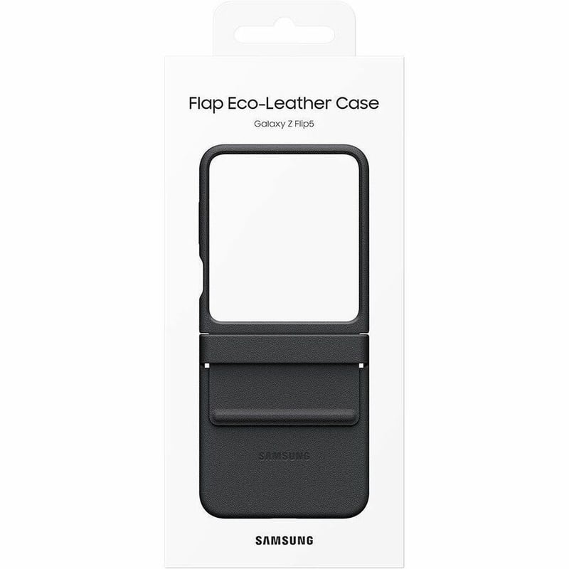 Samsung Galaxy Z Flip5 Flap Eco-Leather Case, Black - Thumbnail 2