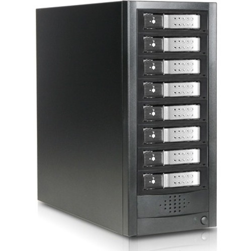 RAIDage JAGE9BT8HDSL-DE Drive Enclosure 12Gb/s SAS, SATA/600 - Mini-SAS HD Host Interface Tower - Black, Silver - Thumbnail 2