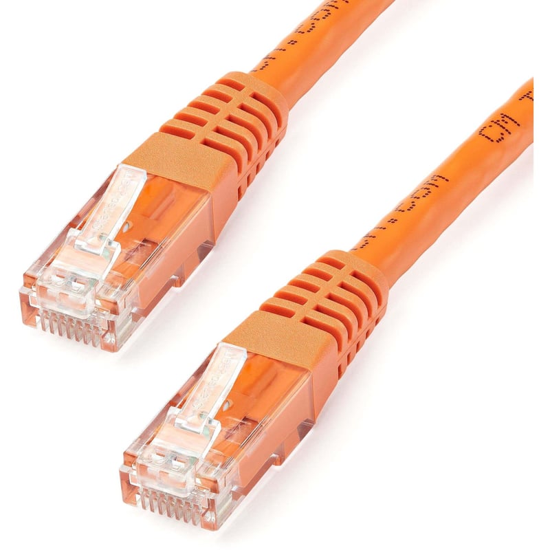 StarTech.com 25ft CAT6 Ethernet Cable - Orange Molded Gigabit - 100W PoE UTP 650MHz - Category 6 Patch Cord UL Certified Wiring/TIA - Thumbnail 1