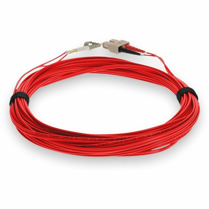AddOn 7m SC to LC Red OM4 Duplex OFNR (Riser-Rated) Fiber Patch Cable - Thumbnail 4