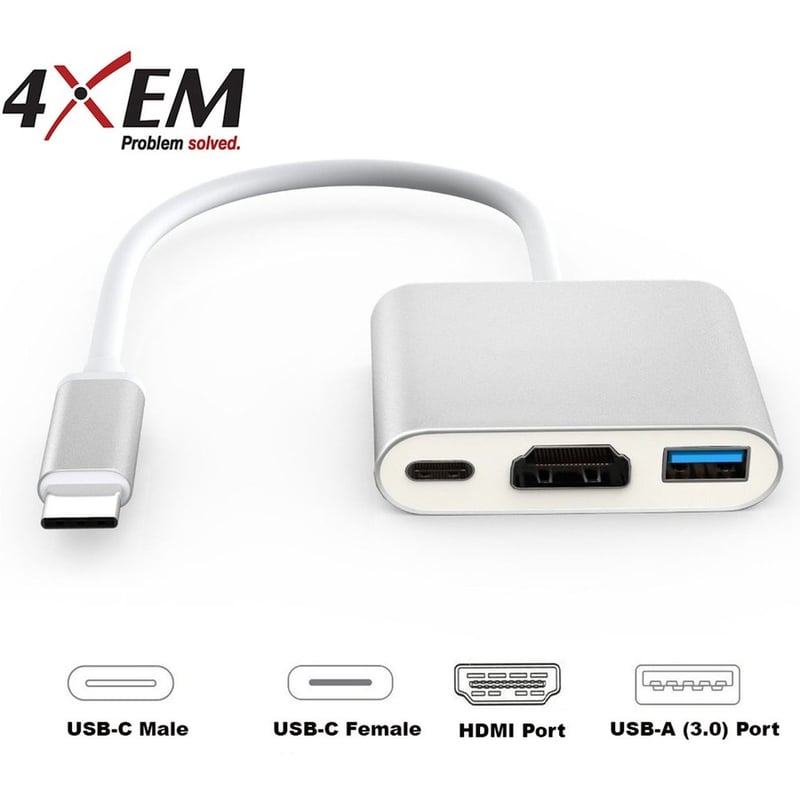 4XEM 3-in-1 USB-C Docking Station with 4K HDMI and USB 3.0 - Thumbnail 3