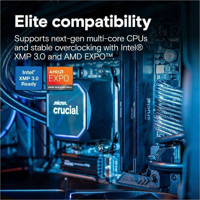 CRUCIAL PRO DDR5 RAM 32GB KIT (2X16GB) 6400MHZ CL32 MEMORY - Thumbnail 5