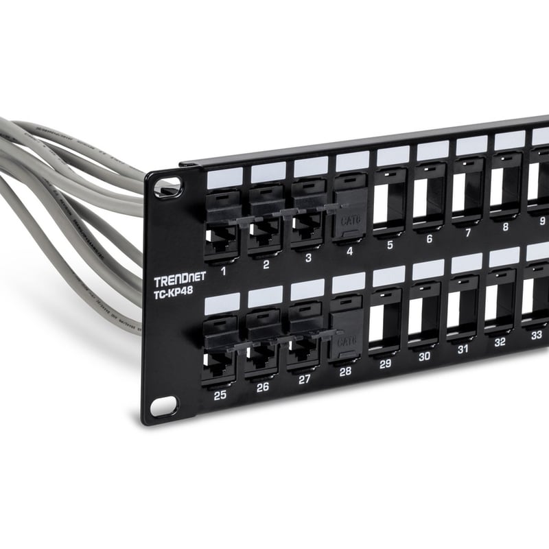 TRENDnet Cat6 Keystone Jack, 25-Pack Bundle, 90 Angle Termination, Compatible with Cat5, Cat5e, & Cat6 Cabling, Color-Coded Labeling for T568B Wiring, Gold-Plated Contacts, Black, TC-K25C6BK - Thumbnail 5