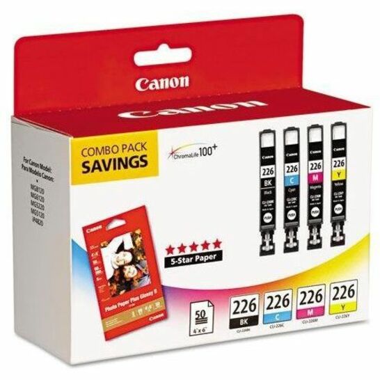 Canon CLI-226 Original Inkjet Ink Cartridge - Black, Cyan, Magenta, Yellow - 4 / Pack - Thumbnail 3