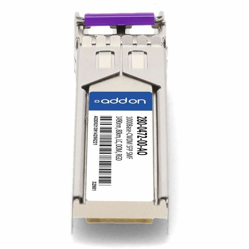 AddOn Cyan® 280-0472-00 Compatible TAA 1000Base-CWDM SFP Transceiver (SMF, 1490nm, 80km, LC, DOM, -40 to 85C) - Thumbnail 4