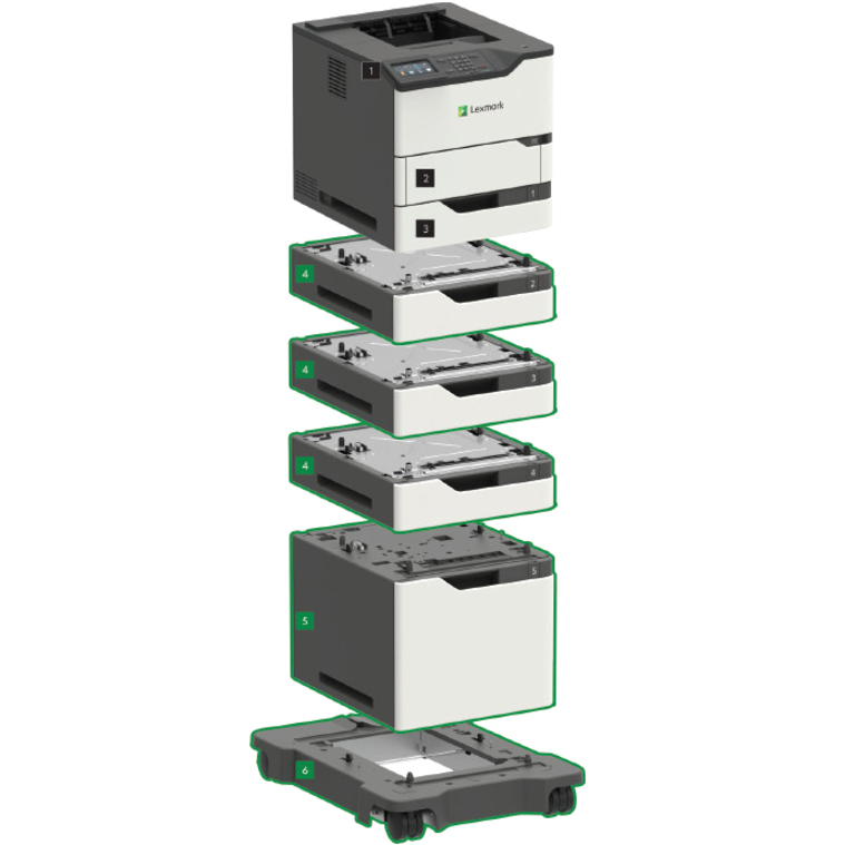 Lexmark MS820e MS826de Desktop Laser Printer - Monochrome - Thumbnail 2