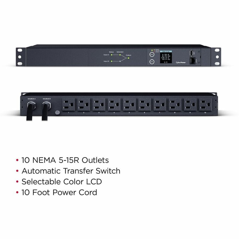 CyberPower Switched ATS PDU PDU24001 10-Outlets PDU - Thumbnail 2