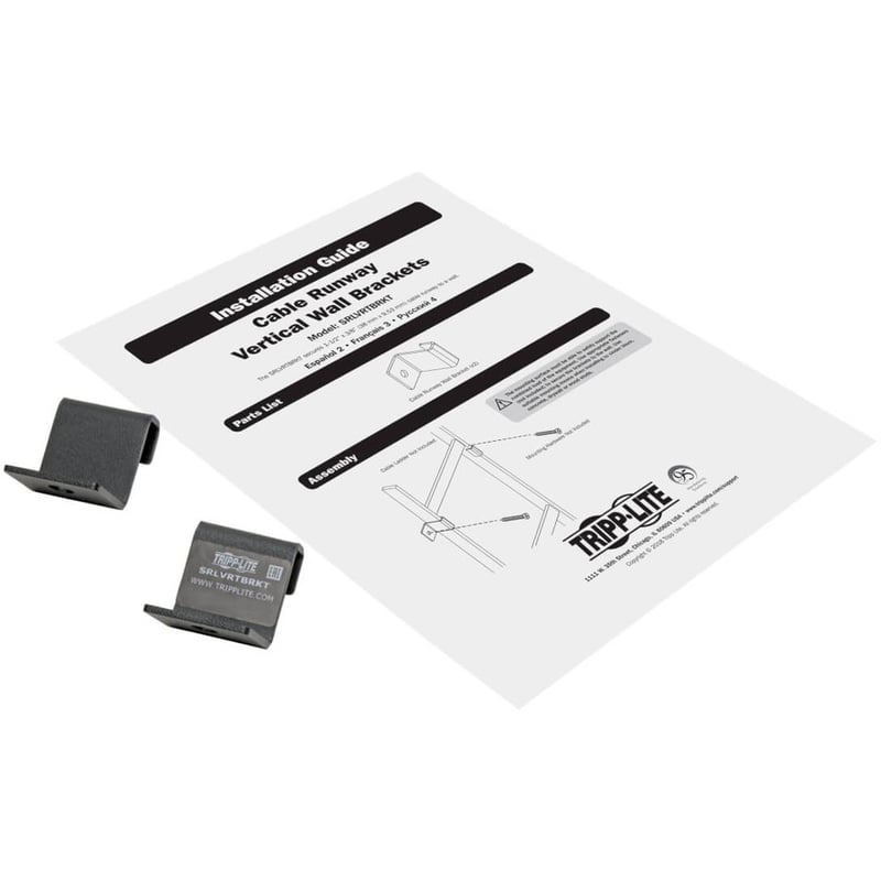 Tripp Lite by Eaton Cable Runway Vertical Wall Brackets, Straight - Mounting Bracket for Cable Ladder - Thumbnail 4