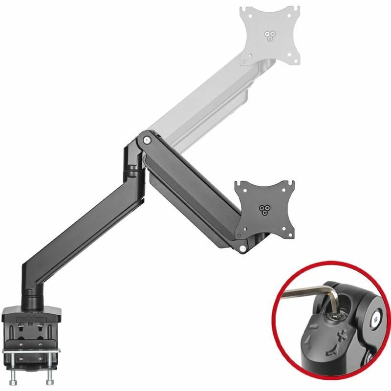Single Monitor Heavy-Duty Premium Gas Spring Desk Mount - 17" to 43" , VESA 75x75, 100x100, 200x200mm - Thumbnail 2