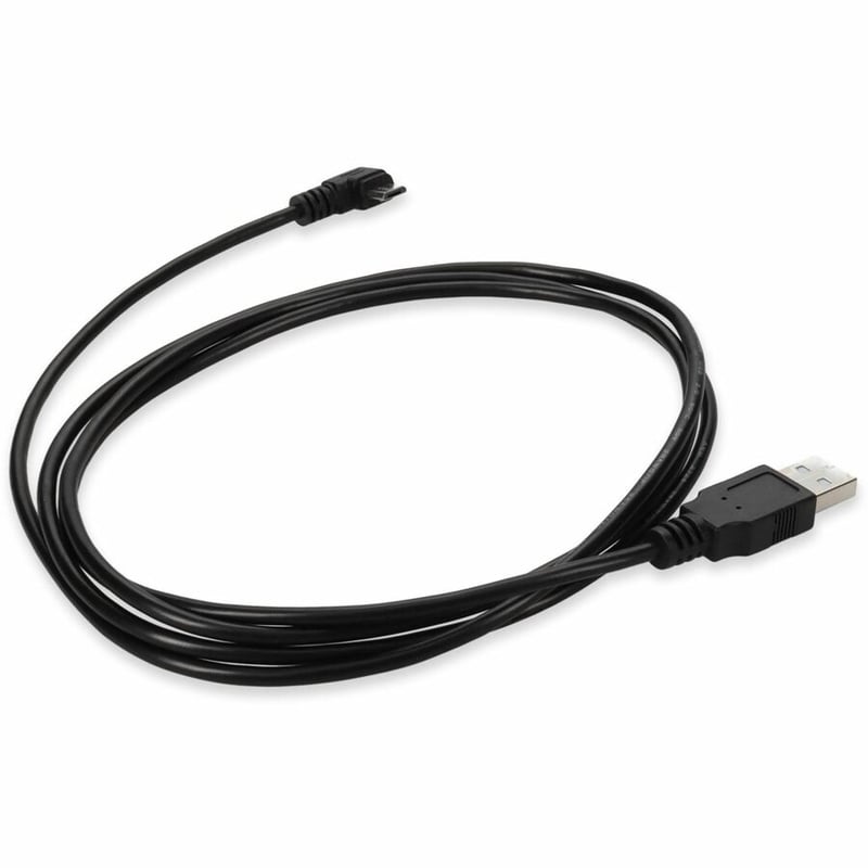 AddOn 2m USB A 2.0 Male to Micro-USB B 2.0 Right-Angle Male Black Cable - Thumbnail 5